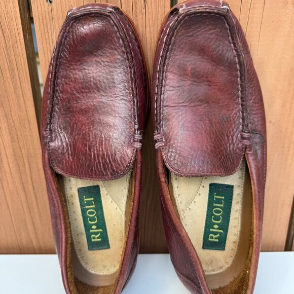 RJ Colt Men's Leather Loafers Slip-On Size 9M Brown - Picture 6 of 8